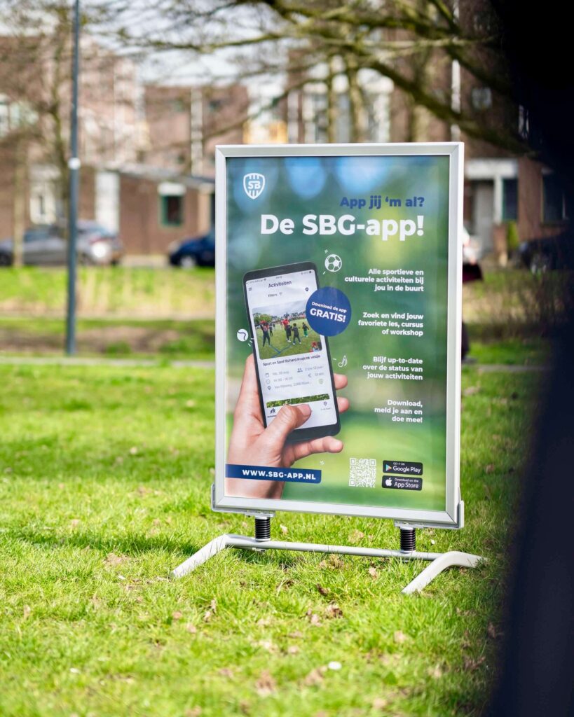 Promotiemateriaal SBG app bord